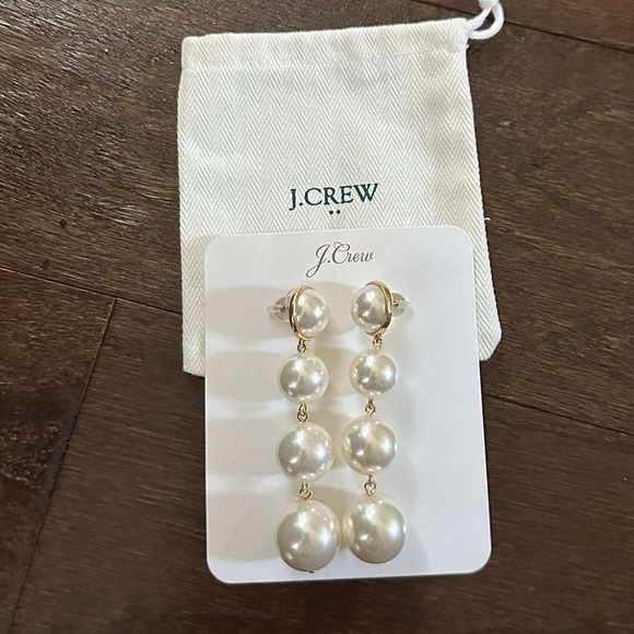 J.Crew-Pearl ball drop earrings-brand new with tags - Picture 4 of 4